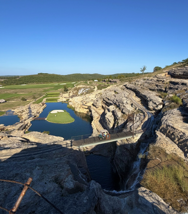 Stone, steel and style define a stunning alternate view of the famous “19 th Hole” at Payne’s